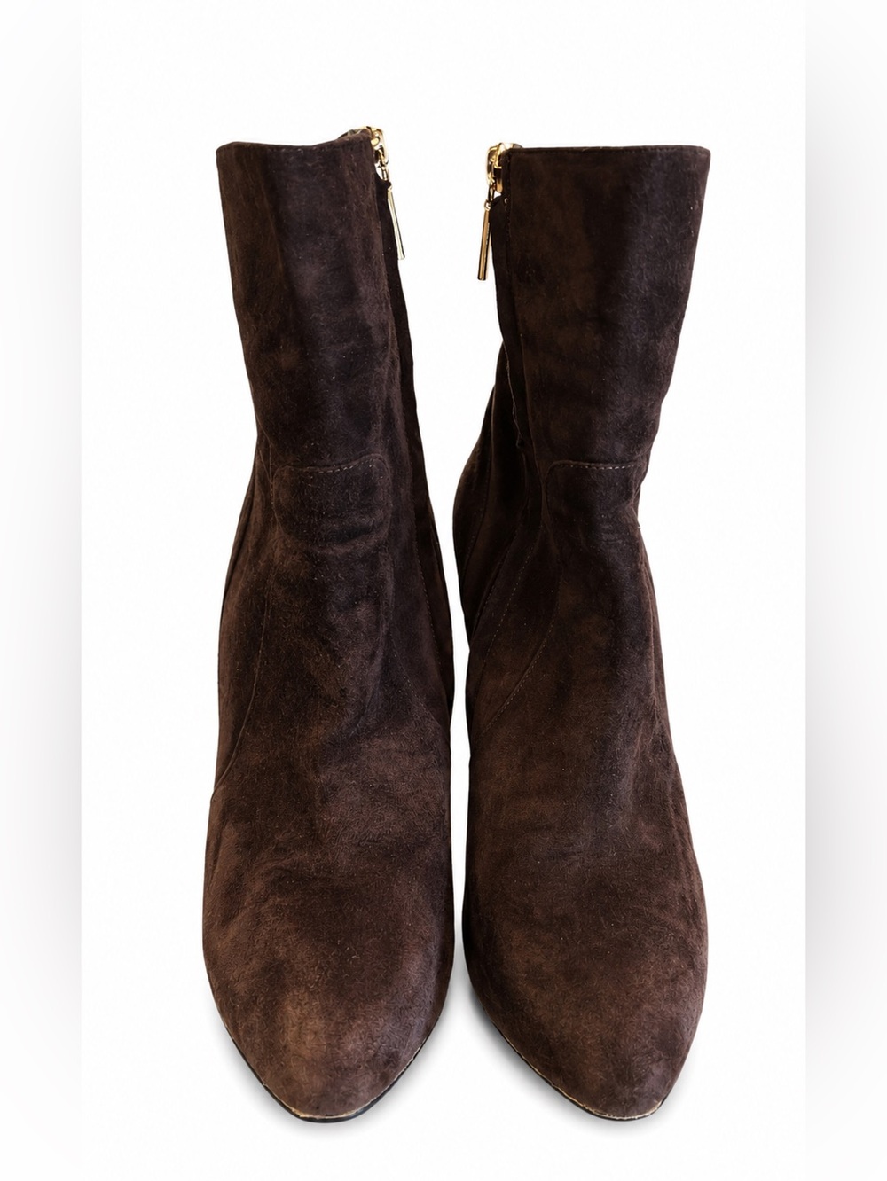 Dolce & Gabbana Brown Suede Pointed Toe Ankle Booties Leopard Sole IT 39